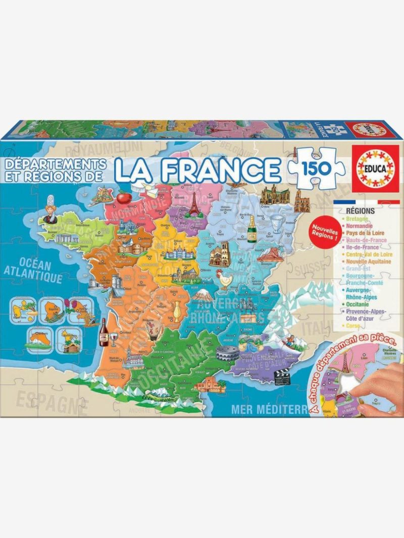 150-Piece Puzzle, Departments & Regions Of France By Educa Educational Games Blue