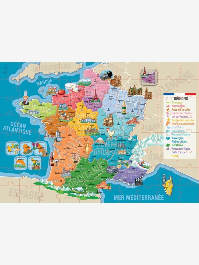 150-Piece Puzzle, Departments & Regions Of France By Educa Educational Games Blue