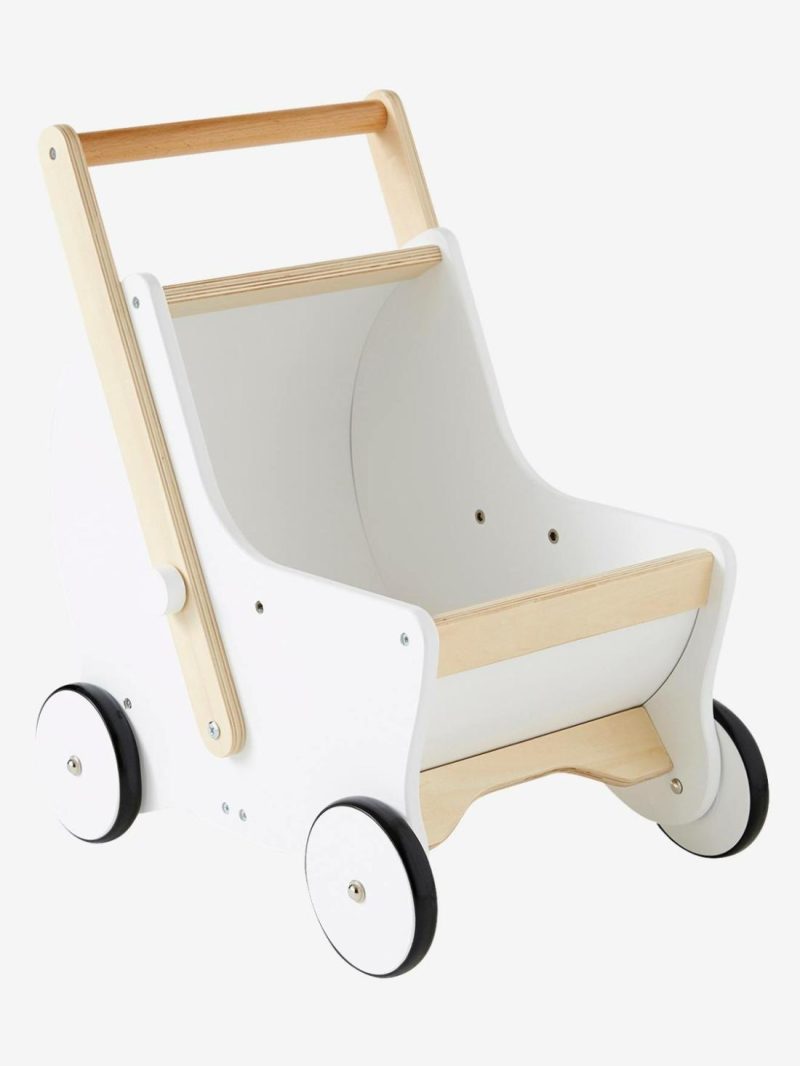 2-In-1 Pram Push Walker Dolls & Soft Dolls Wood/White