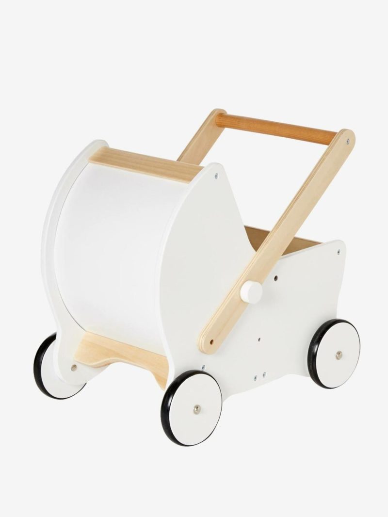 2-In-1 Pram Push Walker Dolls & Soft Dolls Wood/White