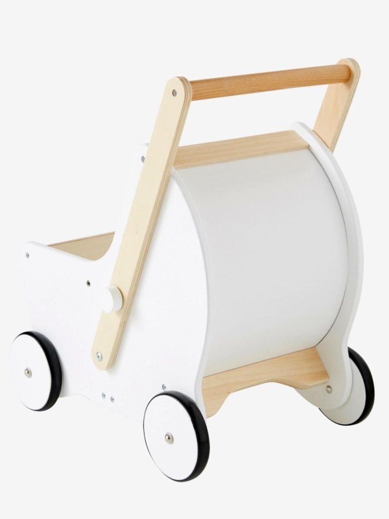 2-In-1 Pram Push Walker Dolls & Soft Dolls Wood/White