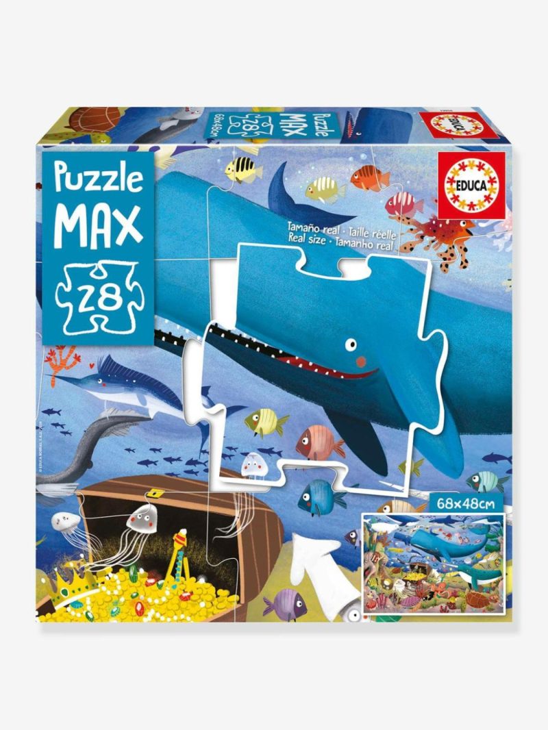 28-Piece Max Puzzle, Animals Under The Sea Educational Games Blue