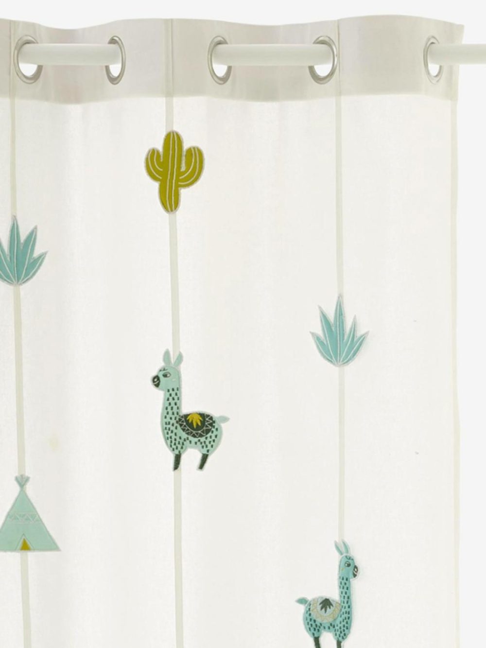 Sheer Curtain, Cactus Bedding & Decor White