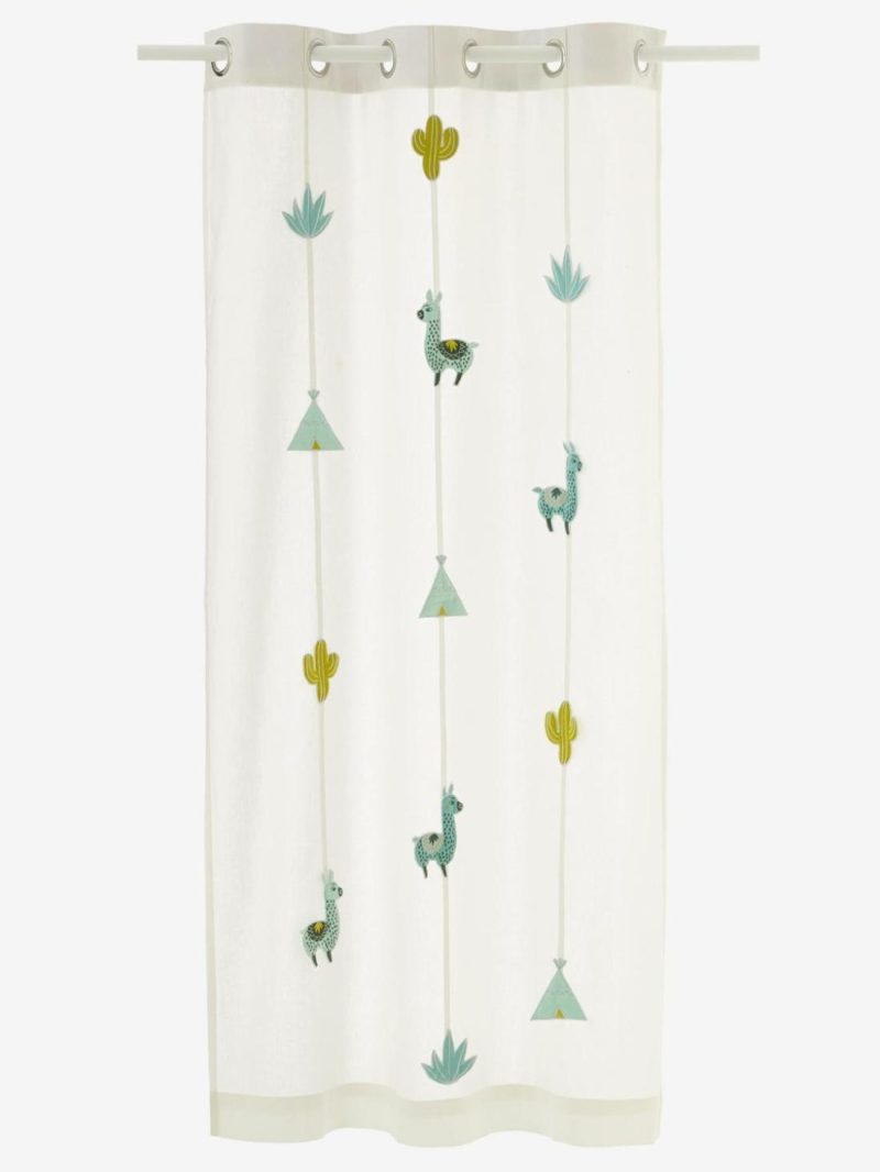 Sheer Curtain, Cactus Bedding & Decor White