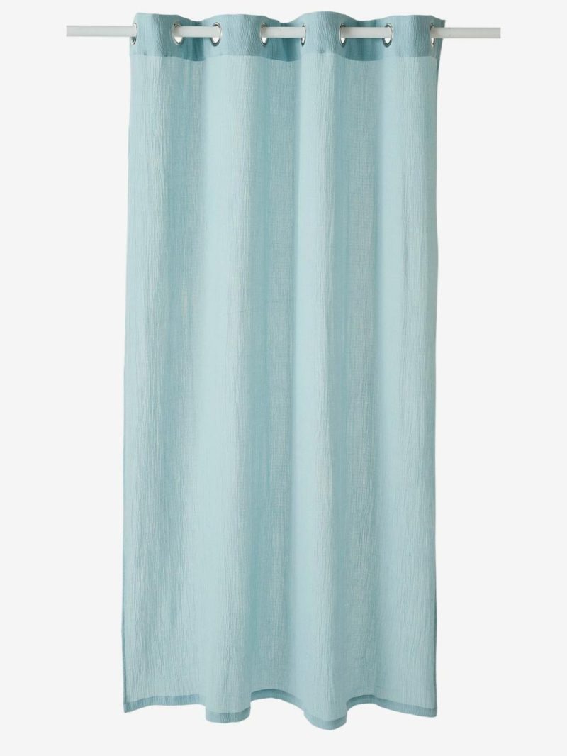 Sheer Curtain In Cotton Gauze Bedding & Decor Light Blue