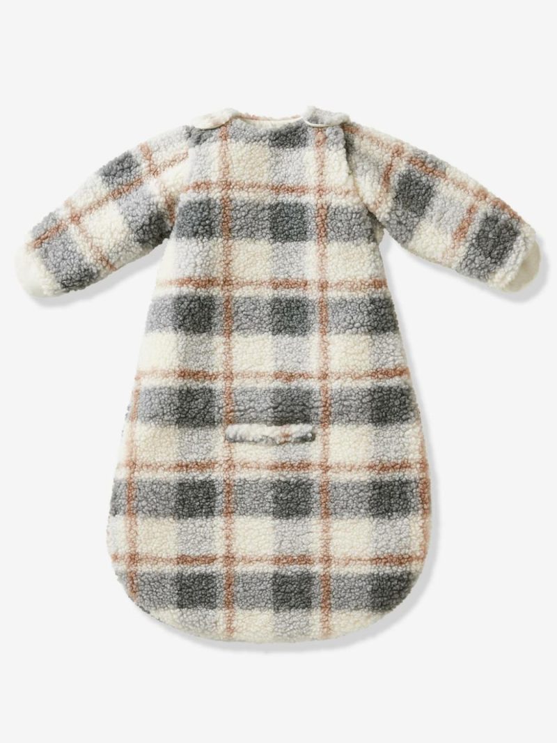 Sherpa Pramsuit, Checks Baby Bedding Grey Medium Checks