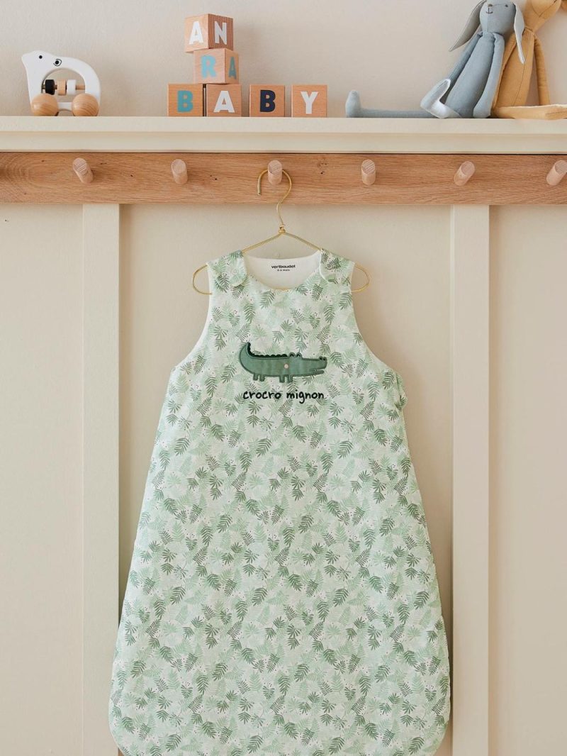 Sleeveless Baby Sleep Bag, Croco Mignon Baby Bedding Green