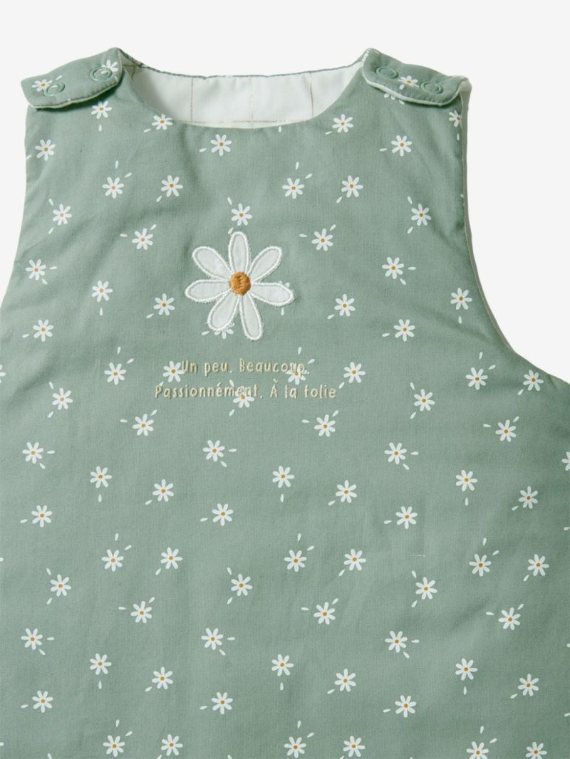 Sleeveless Baby Sleep Bag, Daisy Baby Bedding Green Medium Solid With Desig