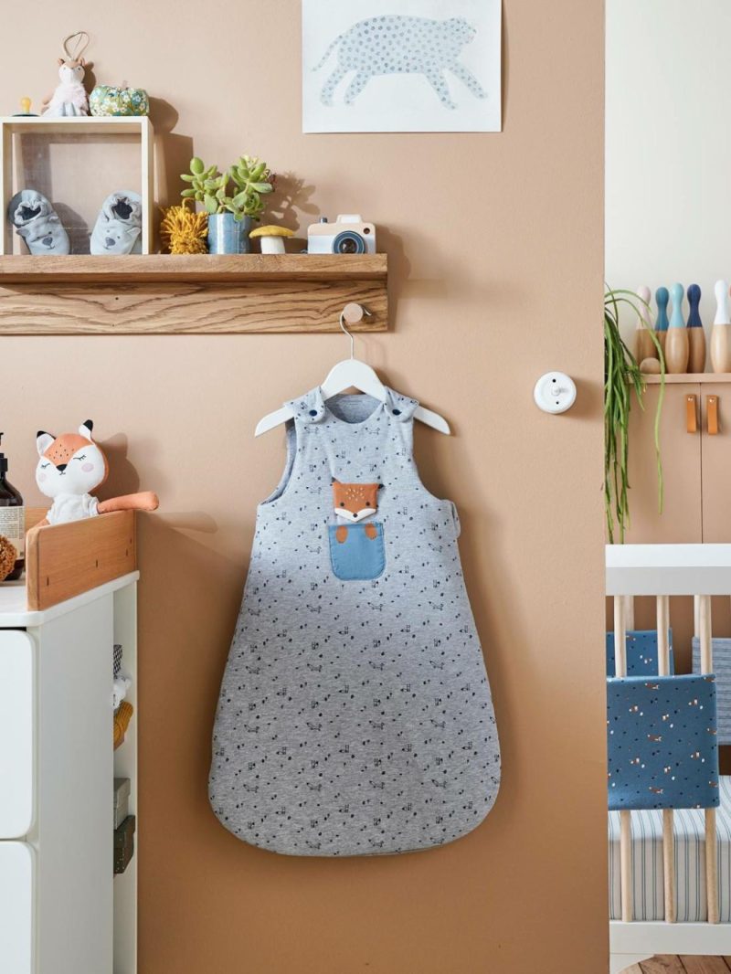 Sleeveless Baby Sleep Bag, Fox Baby Bedding Grey