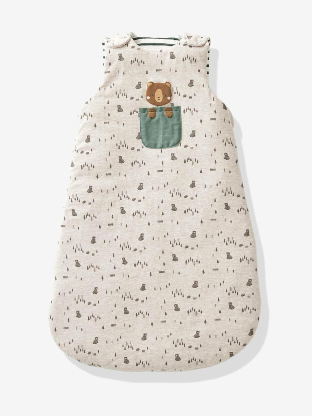 Sleeveless Baby Sleep Bag, Green Forest Baby Bedding Beige