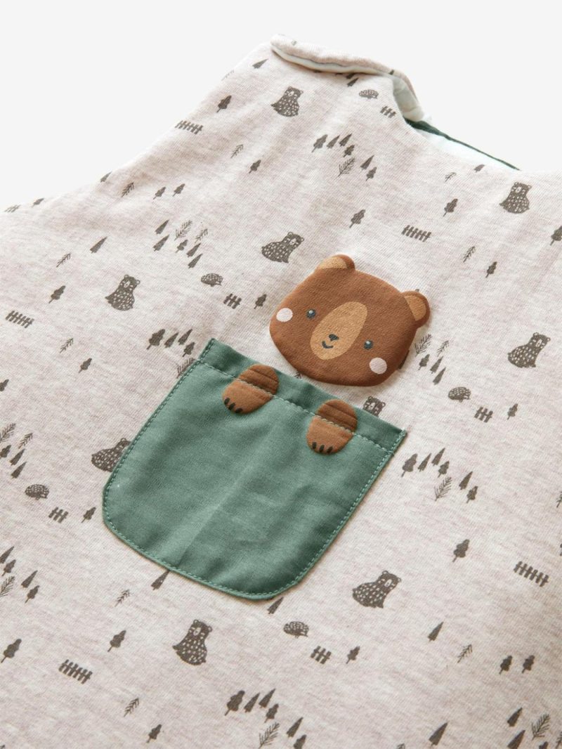 Sleeveless Baby Sleep Bag, Green Forest Baby Bedding Beige