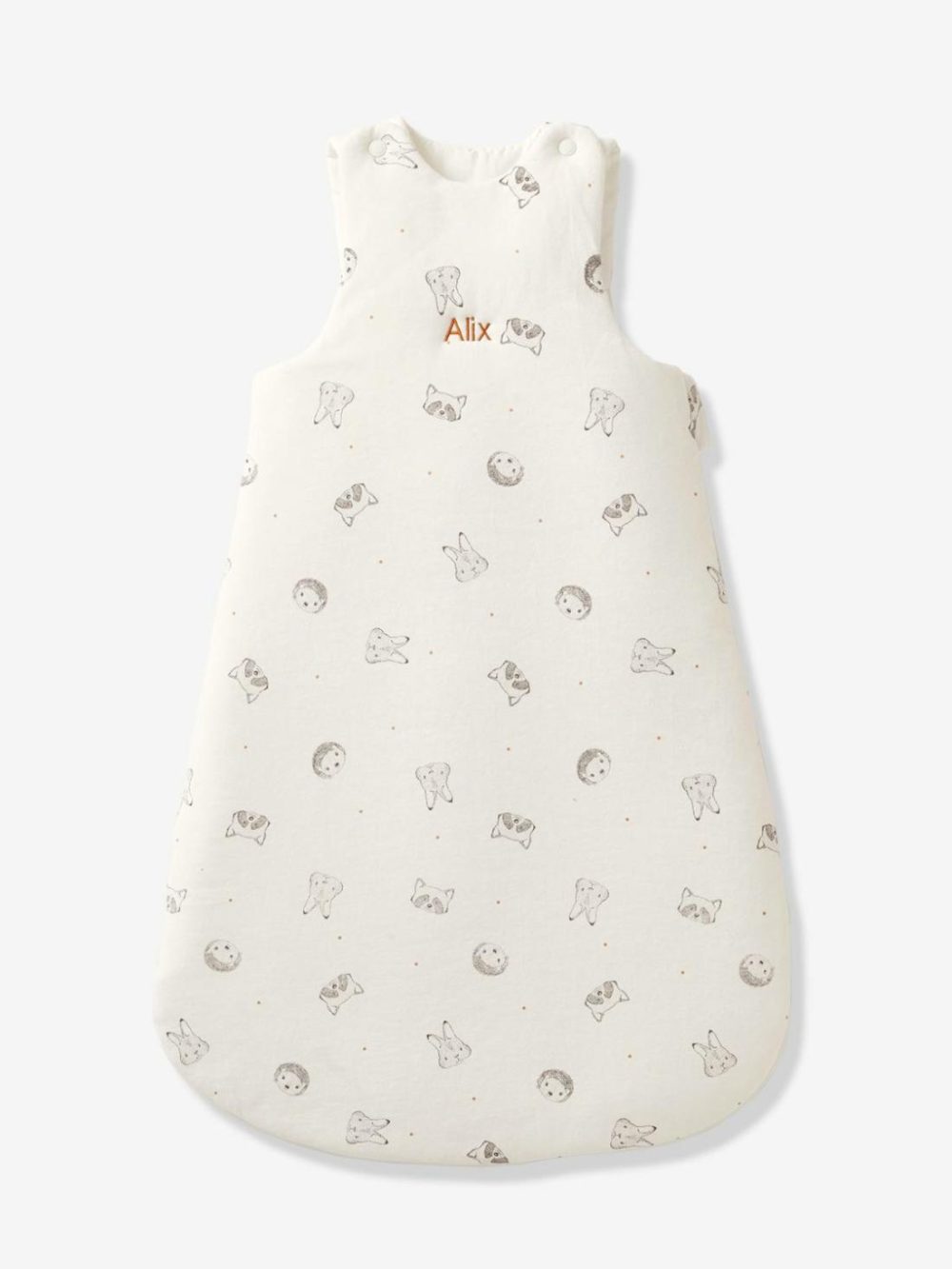 Sleeveless Baby Sleep Bag, In Organic Cotton*, Mini Compagnie Baby Bedding White/Print