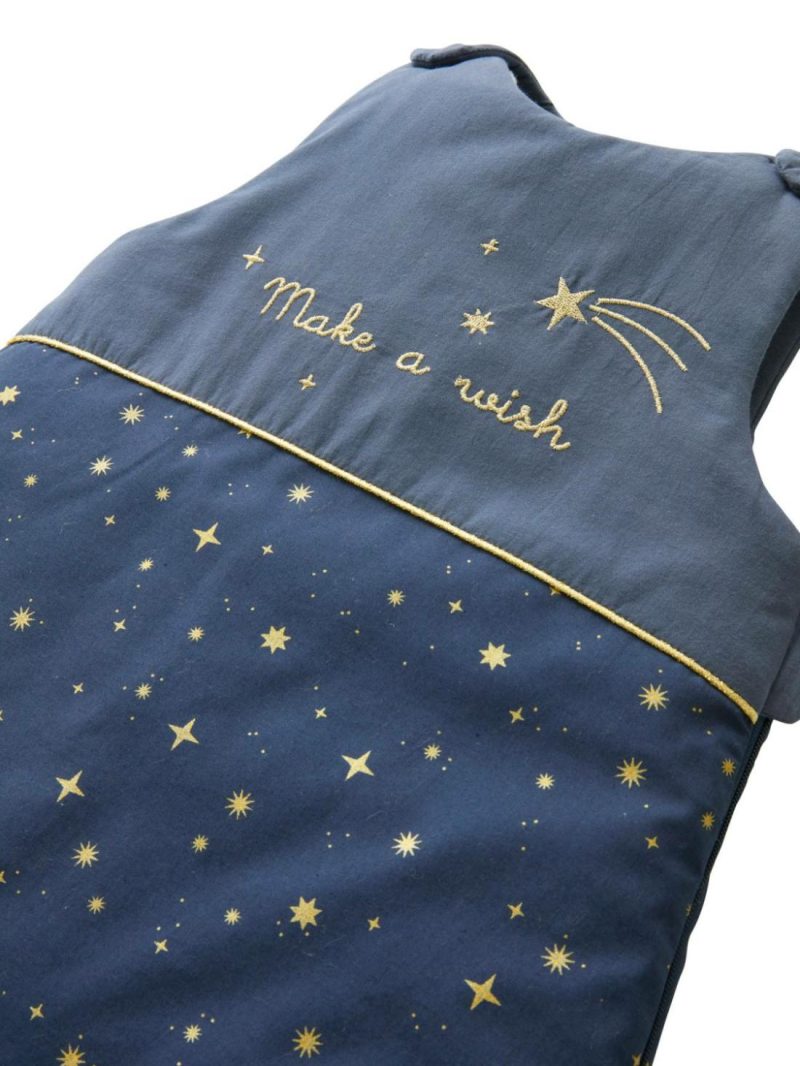 Sleeveless Baby Sleep Bag, Make A Wish Baby Bedding Dark Blue