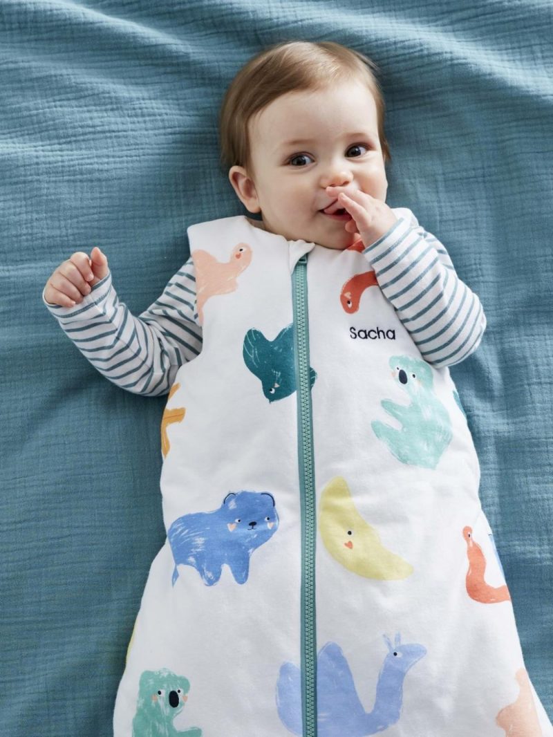 Sleeveless Baby Sleeping Bag, Full-Length Opening, Artist Baby Bedding Multicoloured