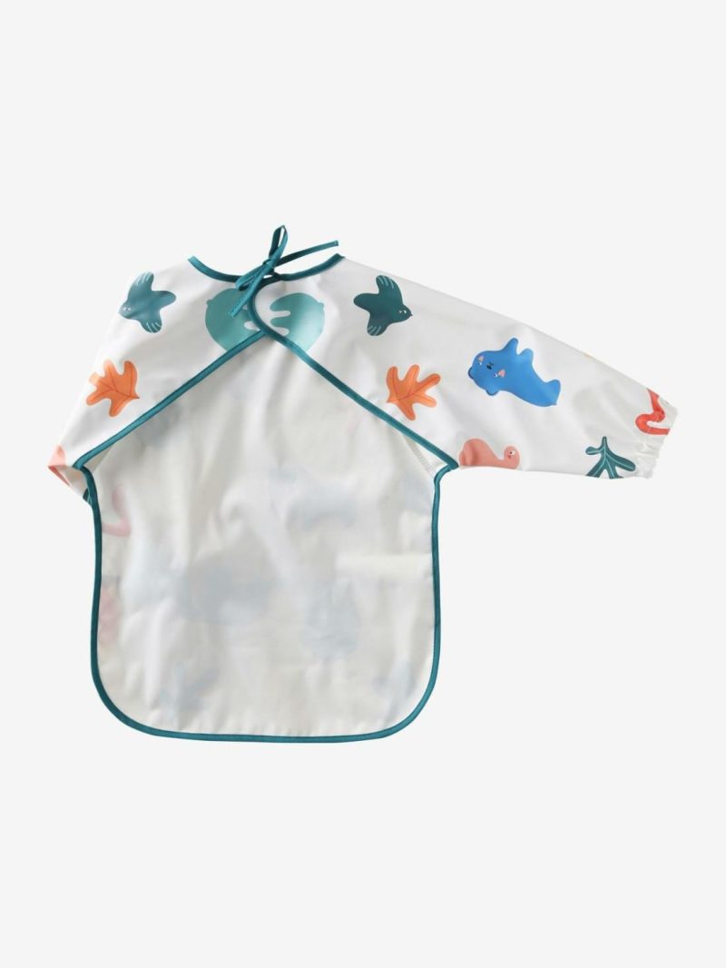 Smock-Like Bib With Long Sleeves Arts & Crafts Blue Checks