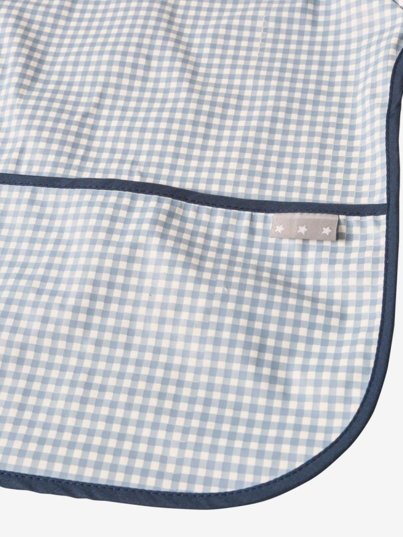 Smock-Like Bib With Long Sleeves Arts & Crafts Blue Checks