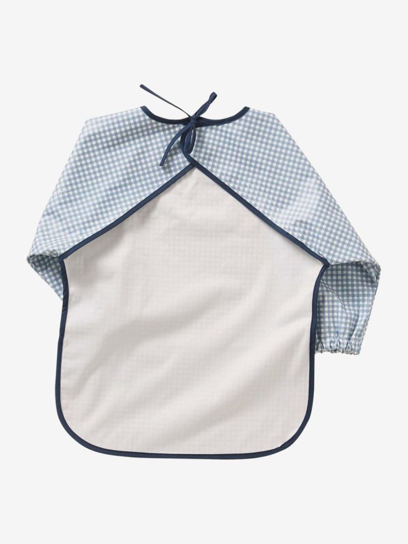 Smock-Like Bib With Long Sleeves Arts & Crafts Blue Checks