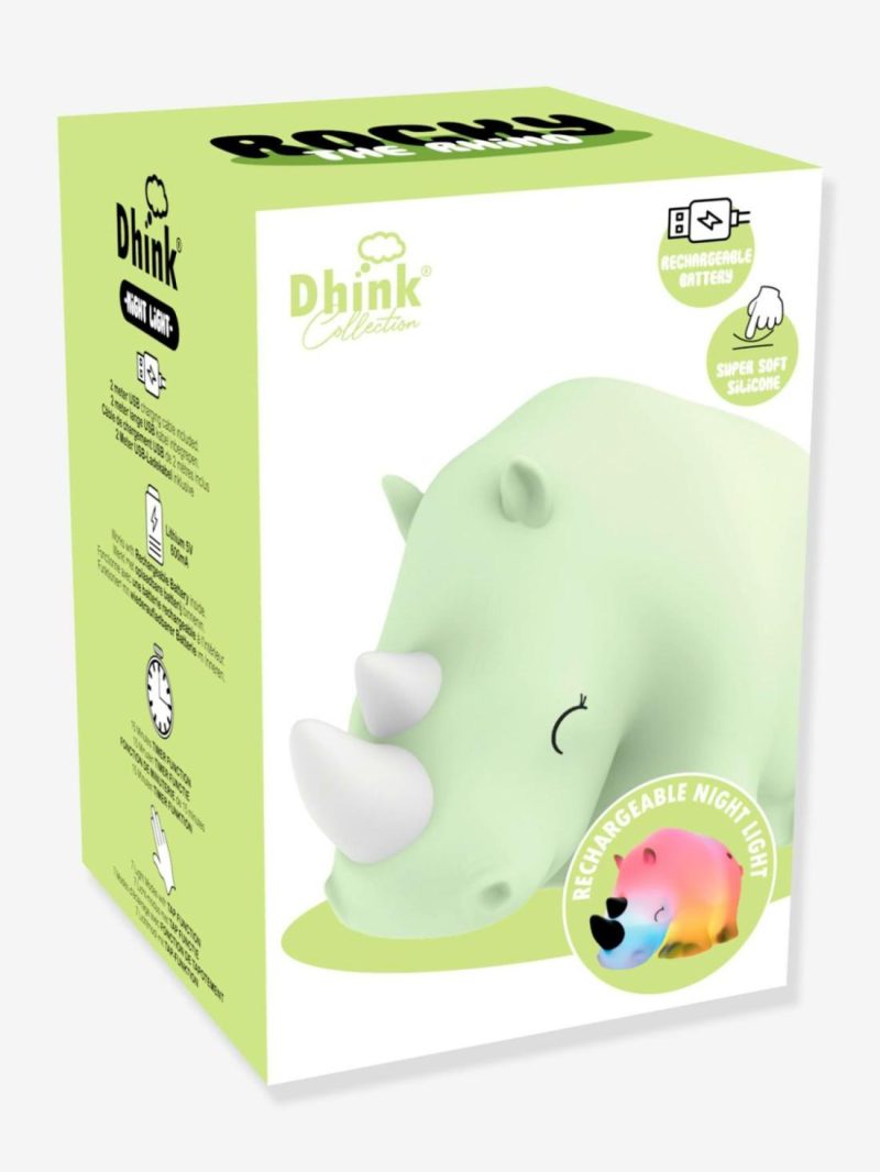 Soft Rechargeable Night Light, Rocky The Rhino Bedding & Decor Green