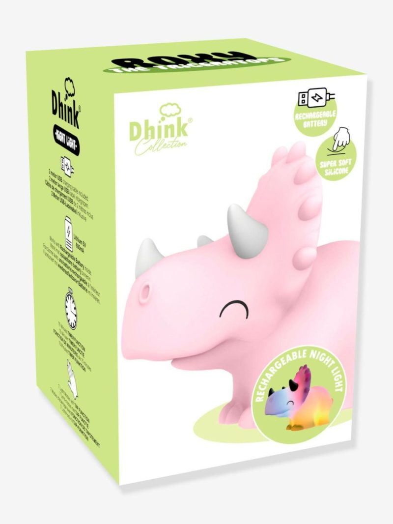 Soft Rechargeable Night Light, Roxy The Triceratops Bedding & Decor Rose