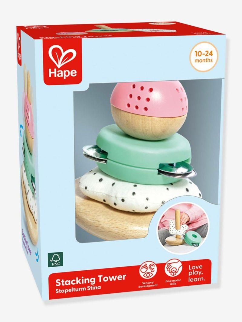 Stacking Pyramid In Wood & Fabric Baby & Pre-School Toys Multicoloured