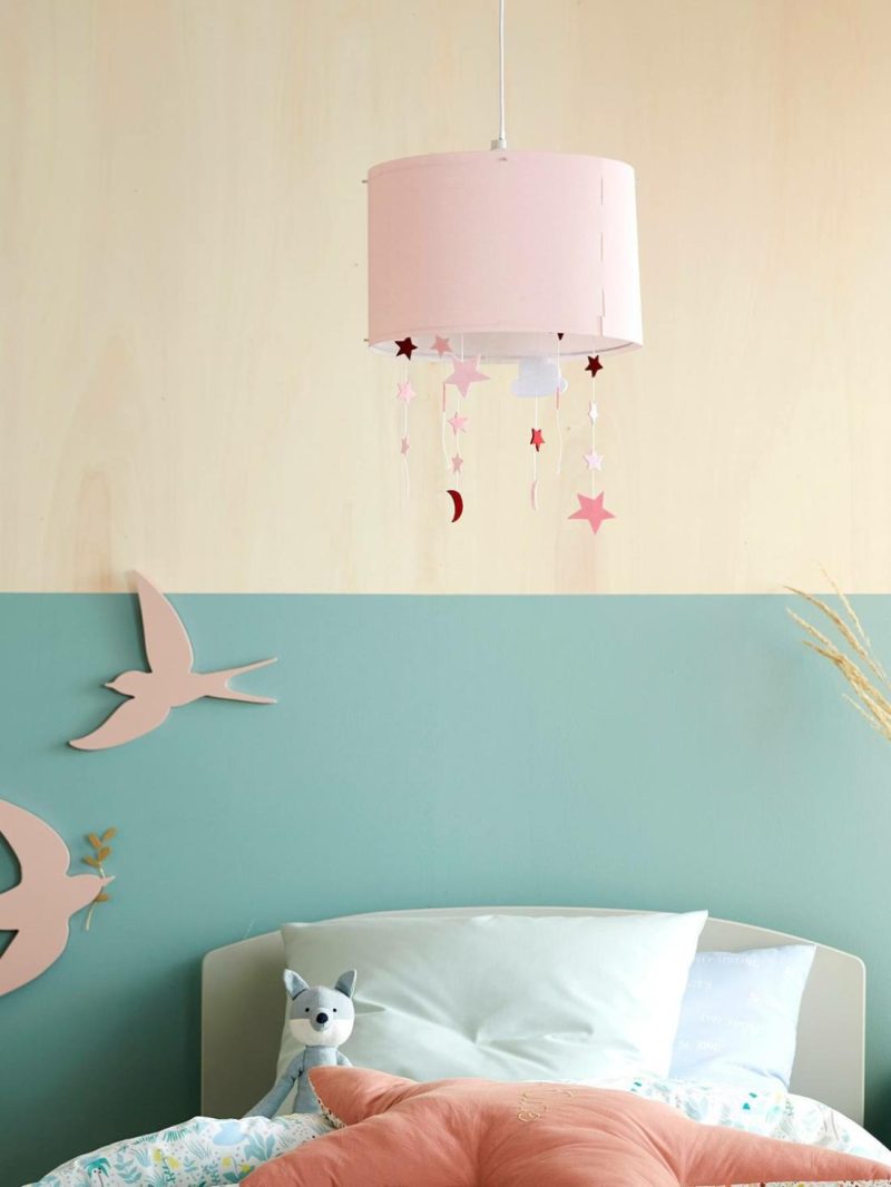 Stars & Clouds Hanging Lampshade Bedding & Decor Pink