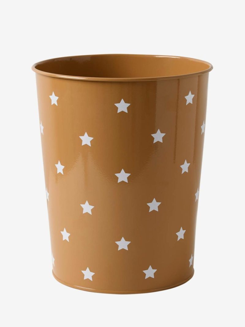 Stars Waste Bin In Metal Bedding & Decor Caramel