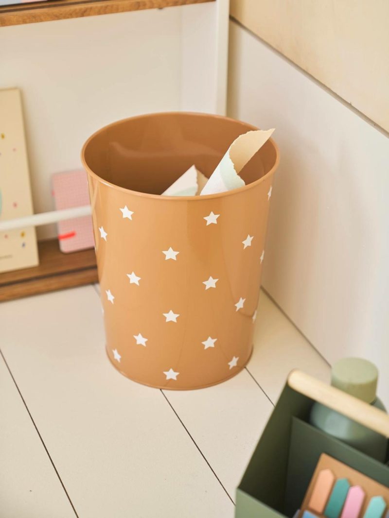 Stars Waste Bin In Metal Bedding & Decor Caramel