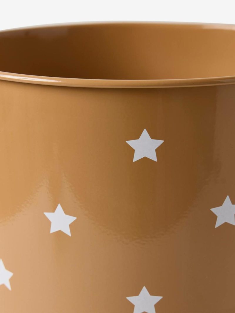 Stars Waste Bin In Metal Bedding & Decor Caramel