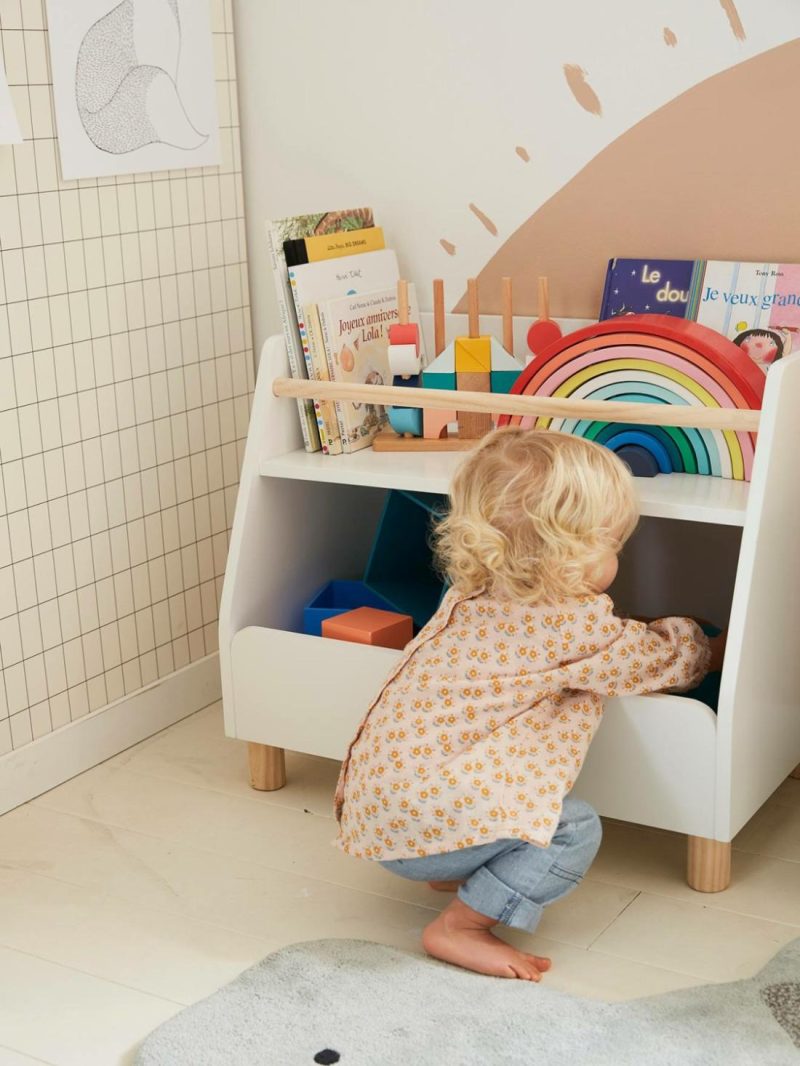 Storage Unit, Mixed Shelf + Trays, Ptilou Bedroom Furniture & Storage Wood/White