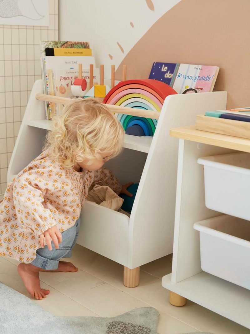 Storage Unit, Mixed Shelf + Trays, Ptilou Bedroom Furniture & Storage Wood/White