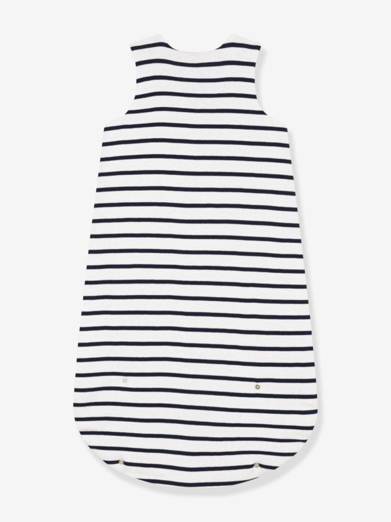 Striped Baby Sleeping Bag In Cotton, Petit Bateau Baby Bedding Printed White