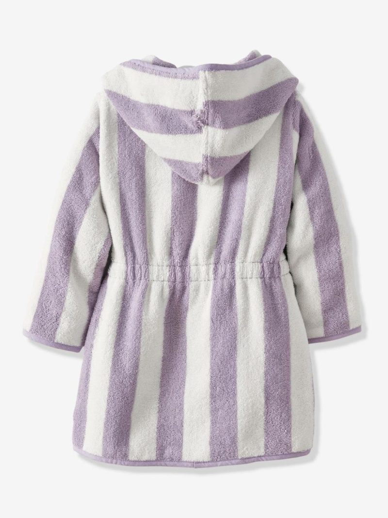 Striped Bathrobe For Children, Transat Bath Towels Striped Green