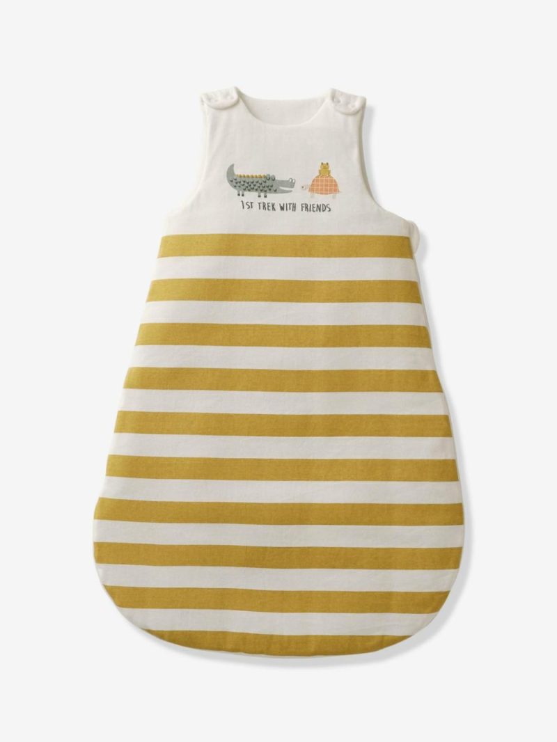 Striped Sleeveless Baby Sleeping Bag, Trek Baby Bedding Striped Brown