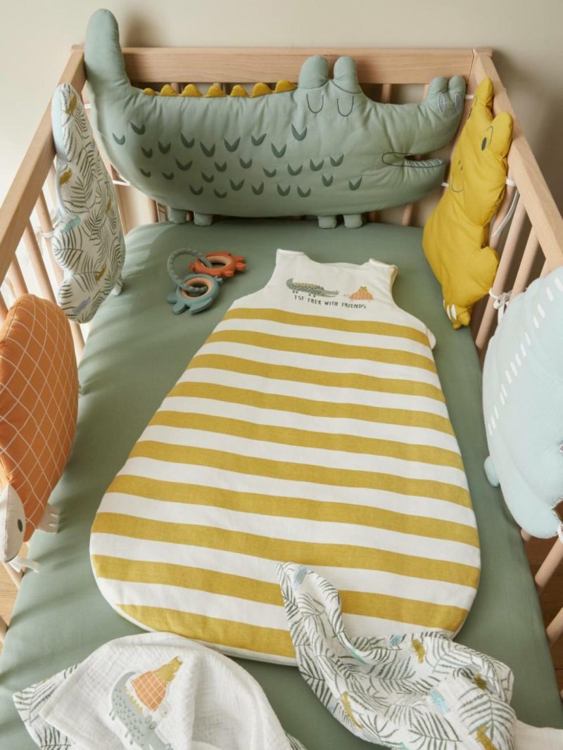 Striped Sleeveless Baby Sleeping Bag, Trek Baby Bedding Striped Brown