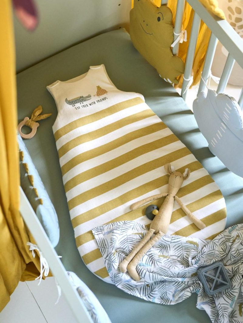 Striped Sleeveless Baby Sleeping Bag, Trek Baby Bedding Striped Brown