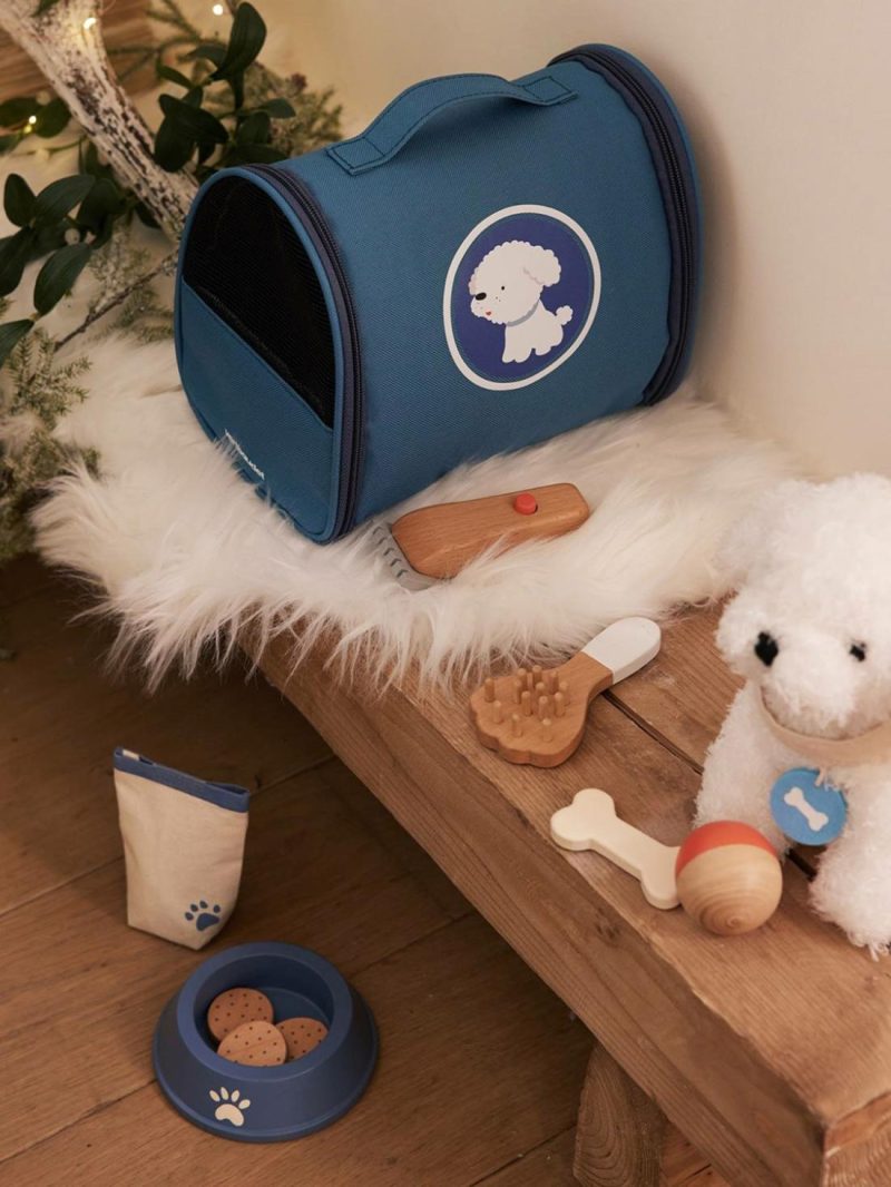 Stuffed Toy Pet + Accessories In Fsc® Wood Role Play Toys Blue