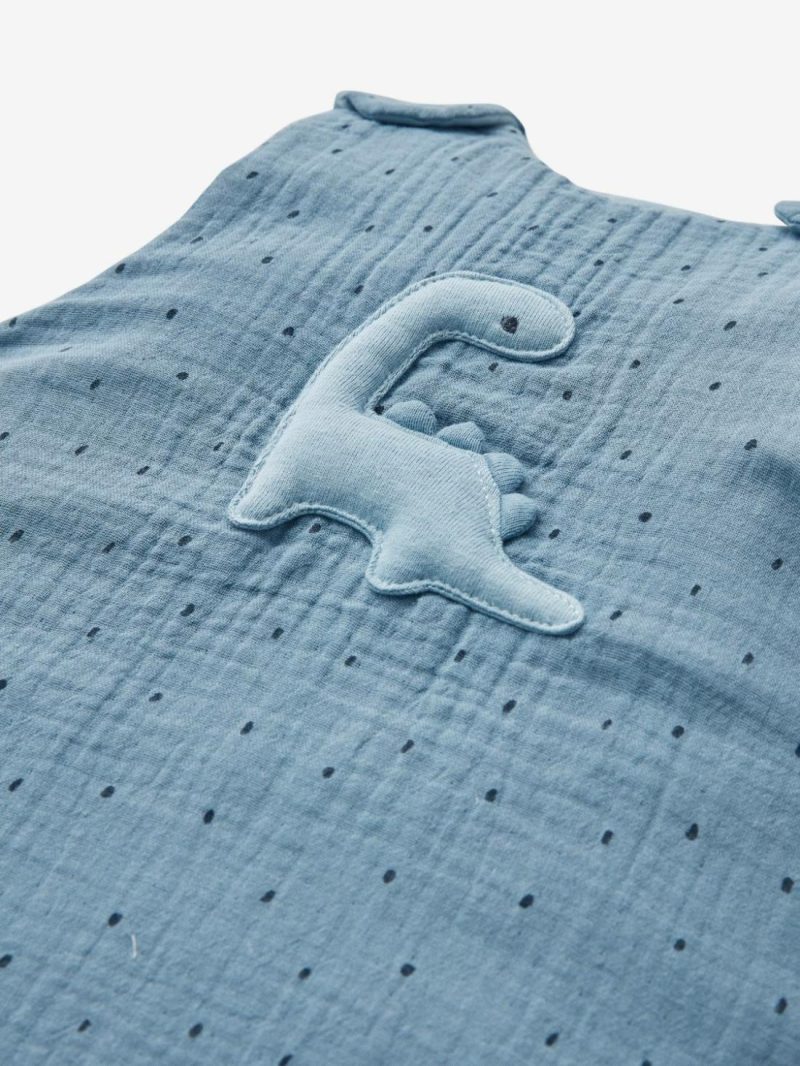 Summer Special Baby Sleep Bag, In Cotton Gauze, Little Dino Baby Bedding Blue