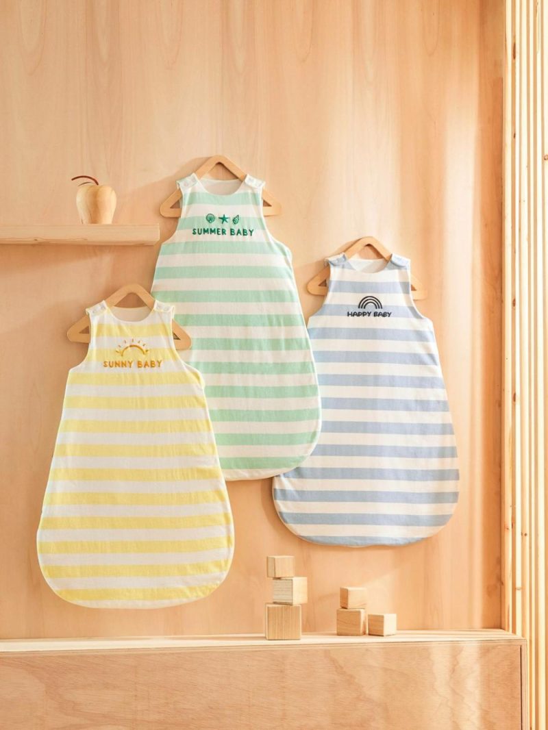 Summer Special Baby Sleep Bag, Summer Baby Baby Bedding Green Light Striped