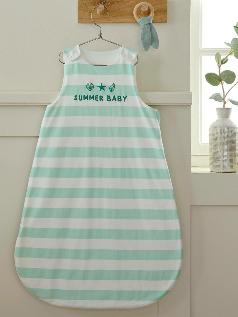 Summer Special Baby Sleep Bag, Summer Baby Baby Bedding Green Light Striped