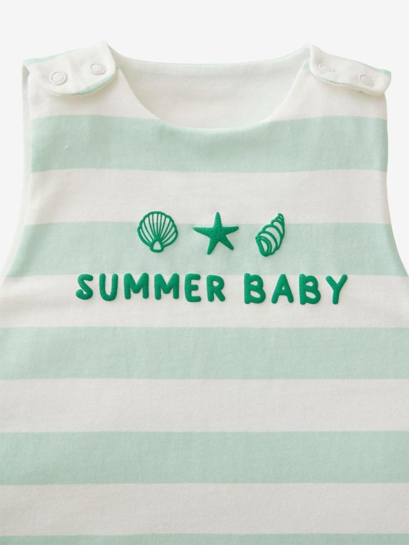 Summer Special Baby Sleep Bag, Summer Baby Baby Bedding Green Light Striped