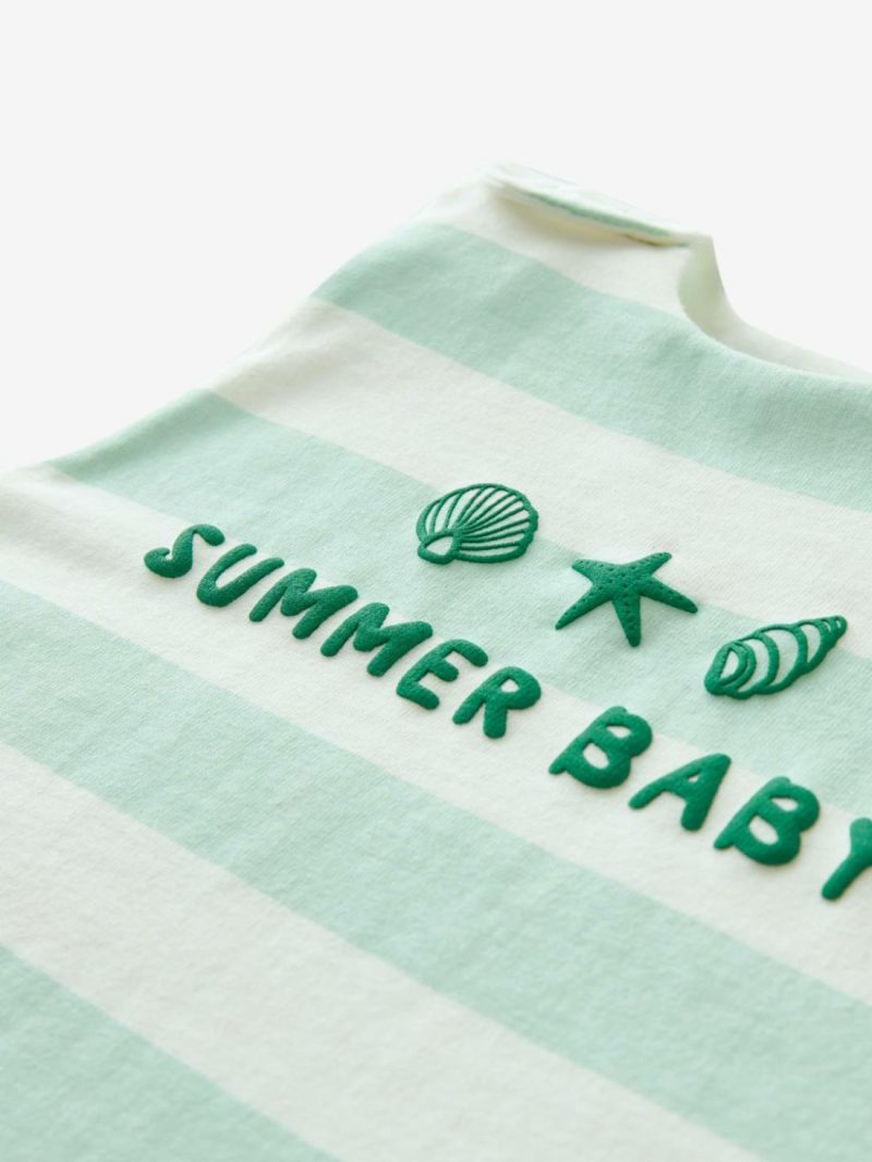 Summer Special Baby Sleep Bag, Summer Baby Baby Bedding Green Light Striped