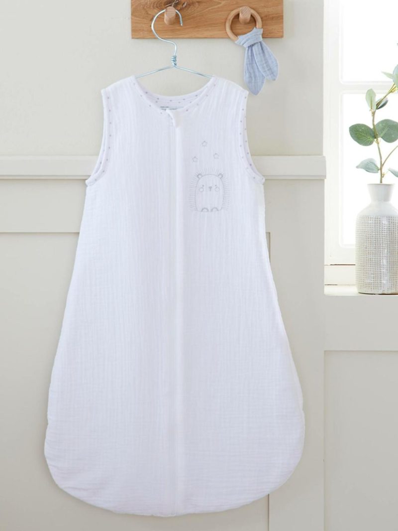 Summer Special Baby Sleep Bag With Opening In The Middle, Herisson Mignon Baby Bedding White