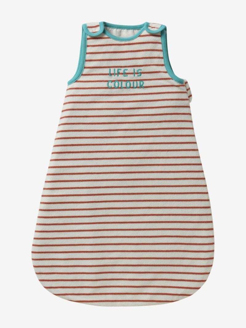 Summer Special Baby Sleeping Bag In Terry Cloth, Summer Dreams Baby Bedding Striped Brown