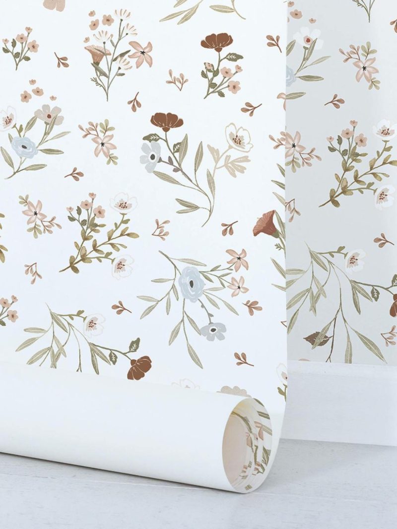 Sweet Flowers Pattern Wallpaper, Lilydale By Lilipinso Bedding & Decor Nude Pink