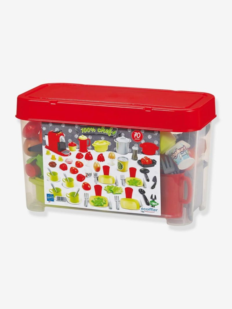 Tableware Set, 70 Pieces Role Play Toys Red