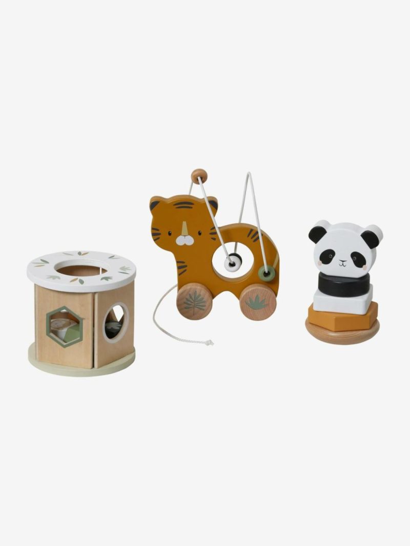 Tanzania Box Set With 3 Early Learning Toys In Fsc® Wood Baby & Pre-School Toys Brown Light Solid With Design