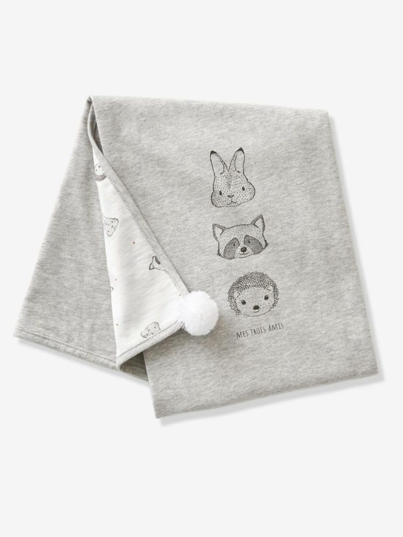 Throw For Babies In Organic Cotton*, Mini Compagnie Baby Bedding White/Grey