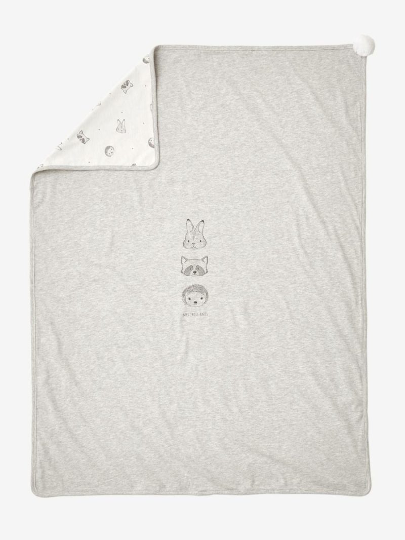 Throw For Babies In Organic Cotton*, Mini Compagnie Baby Bedding White/Grey