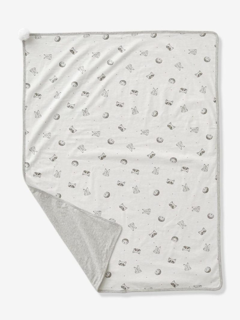 Throw For Babies In Organic Cotton*, Mini Compagnie Baby Bedding White/Grey