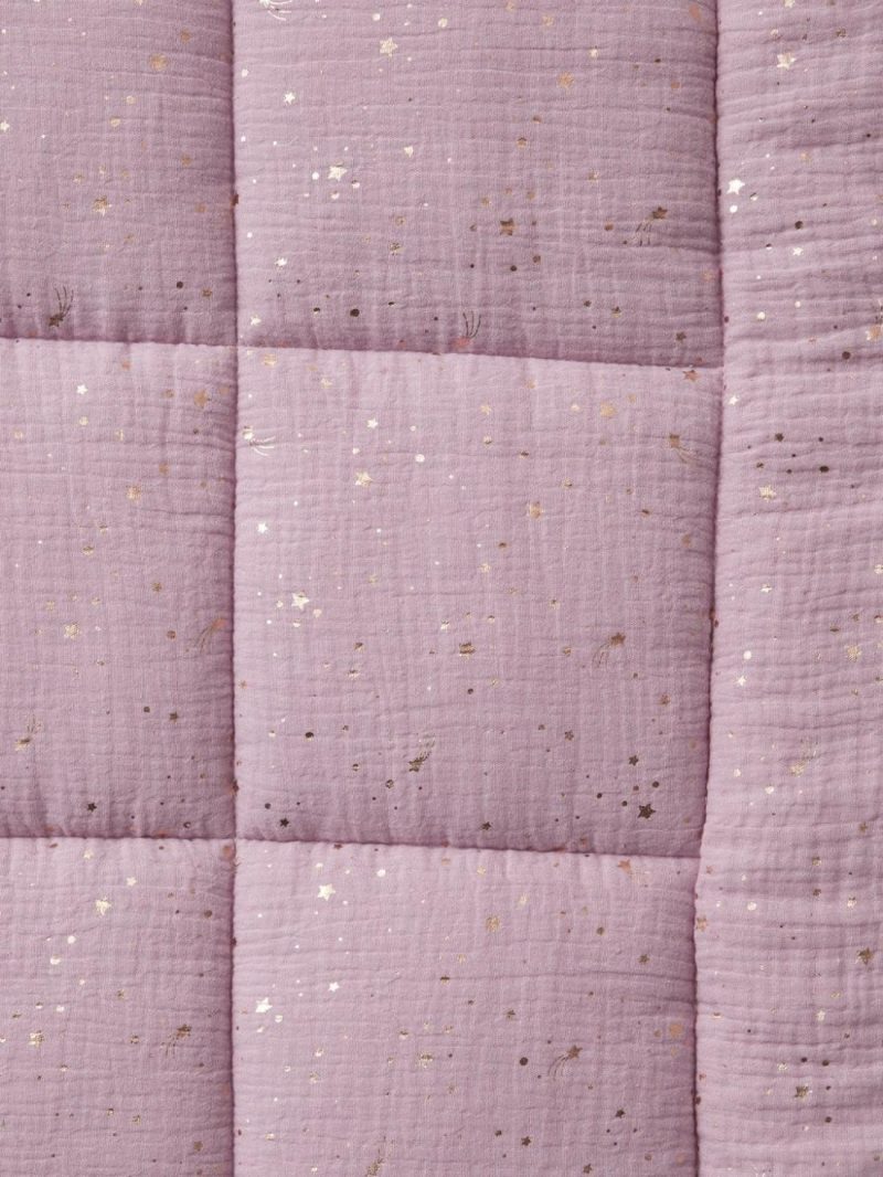 Throw In Organic* Cotton Gauze, Comets Baby Bedding Light Pink/Print